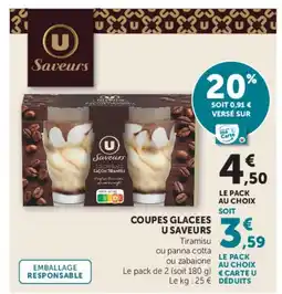 Super U U SAVEURS Coupes glacees offre