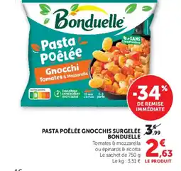 Super U BONDUELLE Pasta poêlée gnocchis surgelée offre