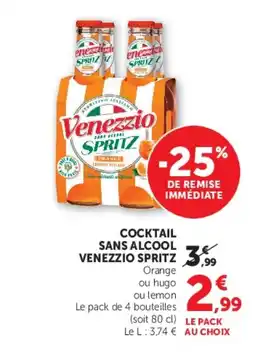 Super U VENEZZIO SPRITZ,99 Cocktail sans alcool offre