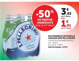 Super U SAN PELLEGRINO Eau minerale naturelle gazeuse offre