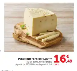Super U Pecorino pepato frais offre