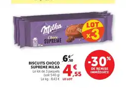 Super U MILKA Biscuits choco supreme offre