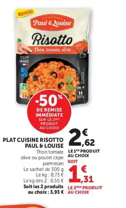 Super U PAUL & LOUISE Plat cuisine risotto offre