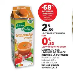 Super U KNORR & LA POTAGERE Gaspacho aux legumes de france offre