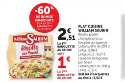 Super U WILLIAM SAURIN Plat cuisine offre