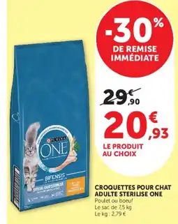 Super U ONE Croquettes pour chat adulte sterilise offre