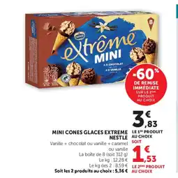 Super U Mini cones glaces extreme nestle offre