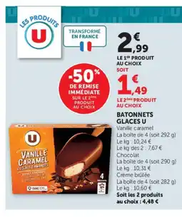 Super U U Batonnets glaces offre