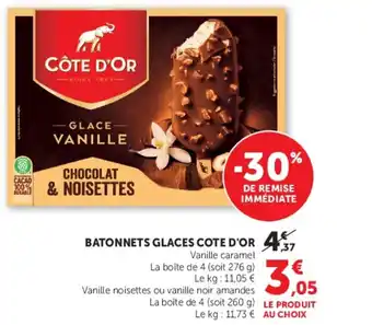 Super U COTE D'OR Batonnets glaces offre