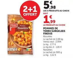 Super U FINDUS Pommes de terre surgelees offre