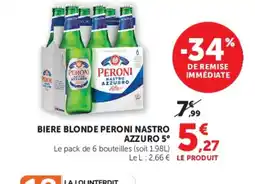 Super U PERONI NASTRO AZZURO 5° Biere blonde offre