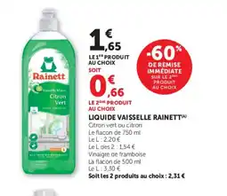 Super U RAINETT Liquide vaisselle offre