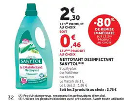 Super U SANYTOL Nettoyant desinfectant offre