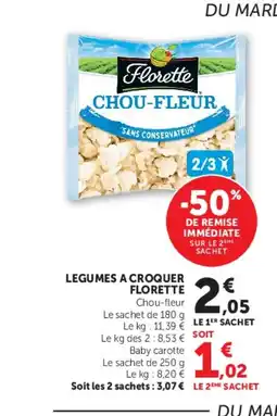 Super U FLORETTE Legumes a croquer offre