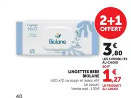 Super U BIOLANE Lingettes bebe offre