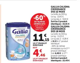Super U Gallia calisma croissance des 12 mois offre