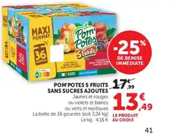 Super U POM'POTES 5 fruits sans sucres ajoutes offre