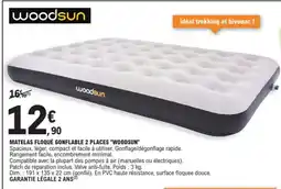 E.Leclerc Sport WOODSUN Matelas floqué gonflable 2 places offre