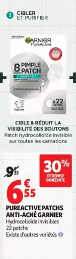 Auchan PUREACTIVE PATCHS ANTI-ACNÉ GARNIER offre