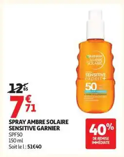 Auchan SPRAY AMBRE SOLAIRE SENSITIVE GARNIER offre