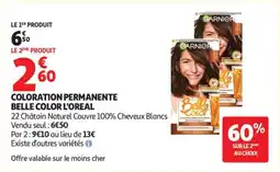Auchan COLORATION PERMANENTE BELLE COLOR L'OREAL offre