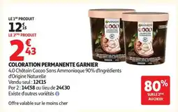Auchan COLORATION PERMANENTE GARNIER offre