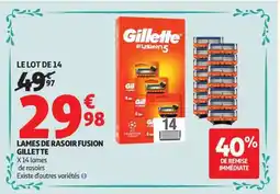 Auchan LAMES DE RASOIR FUSION GILLETTE offre