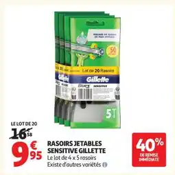 Auchan RASOIRS JETABLES SENSITIVE GILLETTE offre