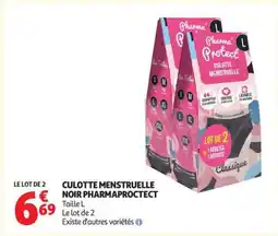 Auchan CULOTTE MENSTRUELLE NOIR PHARMAPROTECT offre