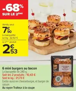 Carrefour Contact 6 mini burgers au bacon offre