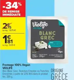 Carrefour Contact Fromage 100% vegan violife offre