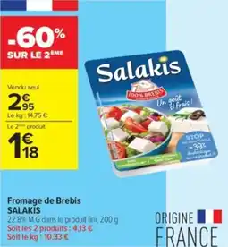 Carrefour Contact Fromage de brebis salakis offre