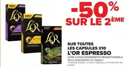 Carrefour Contact Sur toutes les capsules x10 l'or espresso offre
