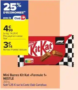 Carrefour Contact Mini barres kit kat formule 1 nestlé offre