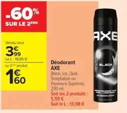 Carrefour Contact Déodorant axe offre