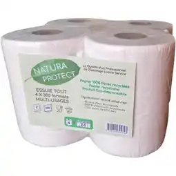 Carrefour Natura protect lot de 4 bobines de 300 feuilles recyclé offre