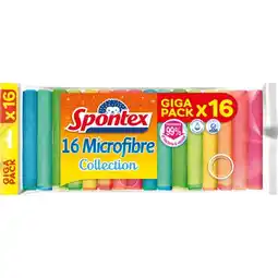 Carrefour Spontex lot de 16 chiffons en microfibre offre