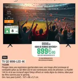 Extra TCL Tv qd mini-led 4k offre