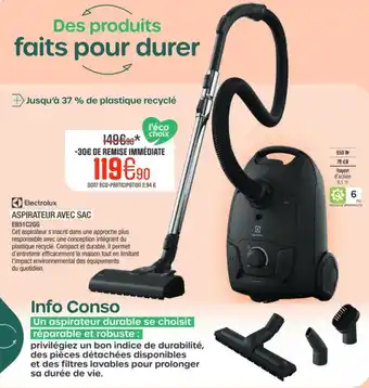 Electrolux aspirateur avec sac