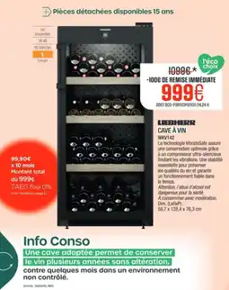Extra Liebherr cave à vin offre
