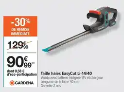 Carrefour Drive Taille haies easycut liVendu avec batterie intégrée 14V et chargeur Longueur de la lame 40 cm Garantie 2 ans. 14/40 offre
