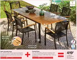 Carrefour Drive Table extensible gaya + fauteuil gaya offre