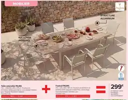 Carrefour Drive Table extensible palma + fauteuil palma offre