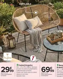 Carrefour Drive Fauteuil acapulco offre