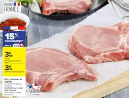Carrefour Porc côte avec os à griller offre