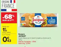 Carrefour Burgers JACQUET offre