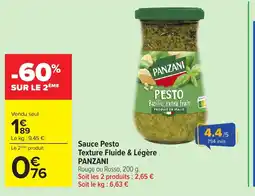 Carrefour Sauce pesto texture fluide & légère panzani offre