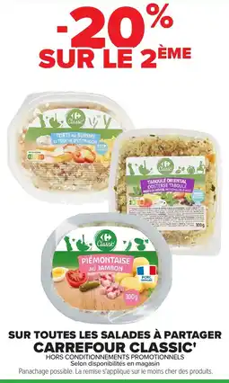 Carrefour SUR TOUTES LES SALADES À PARTAGER CARREFOUR CLASSIC offre