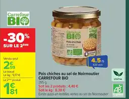 Carrefour Pois chiches au sel de noirmoutier carrefour bio offre
