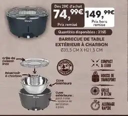 Carrefour BARBECUE DE TABLE EXTÉRIEUR À CHARBON offre